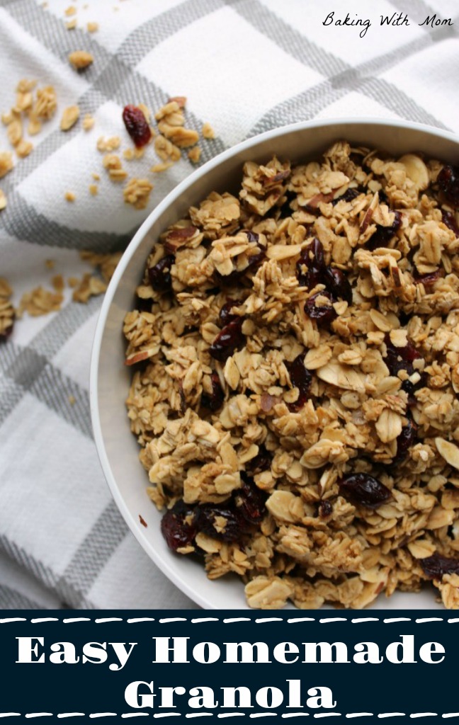 Easy Homemade Granola with dried cranberries