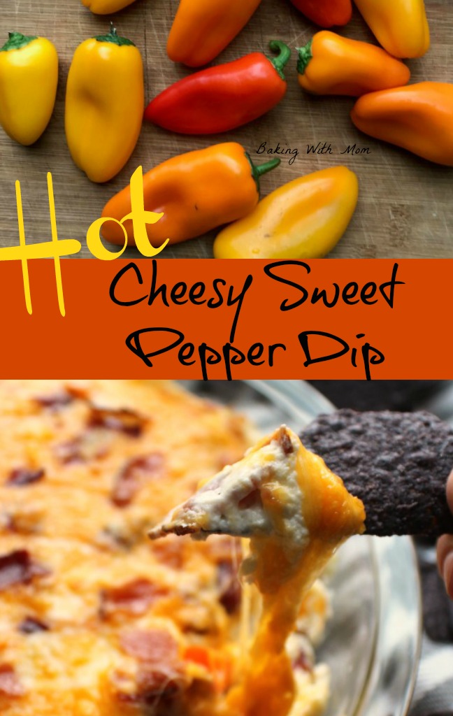 Hot Cheesy Sweet Pepper Dip with tortilla chips