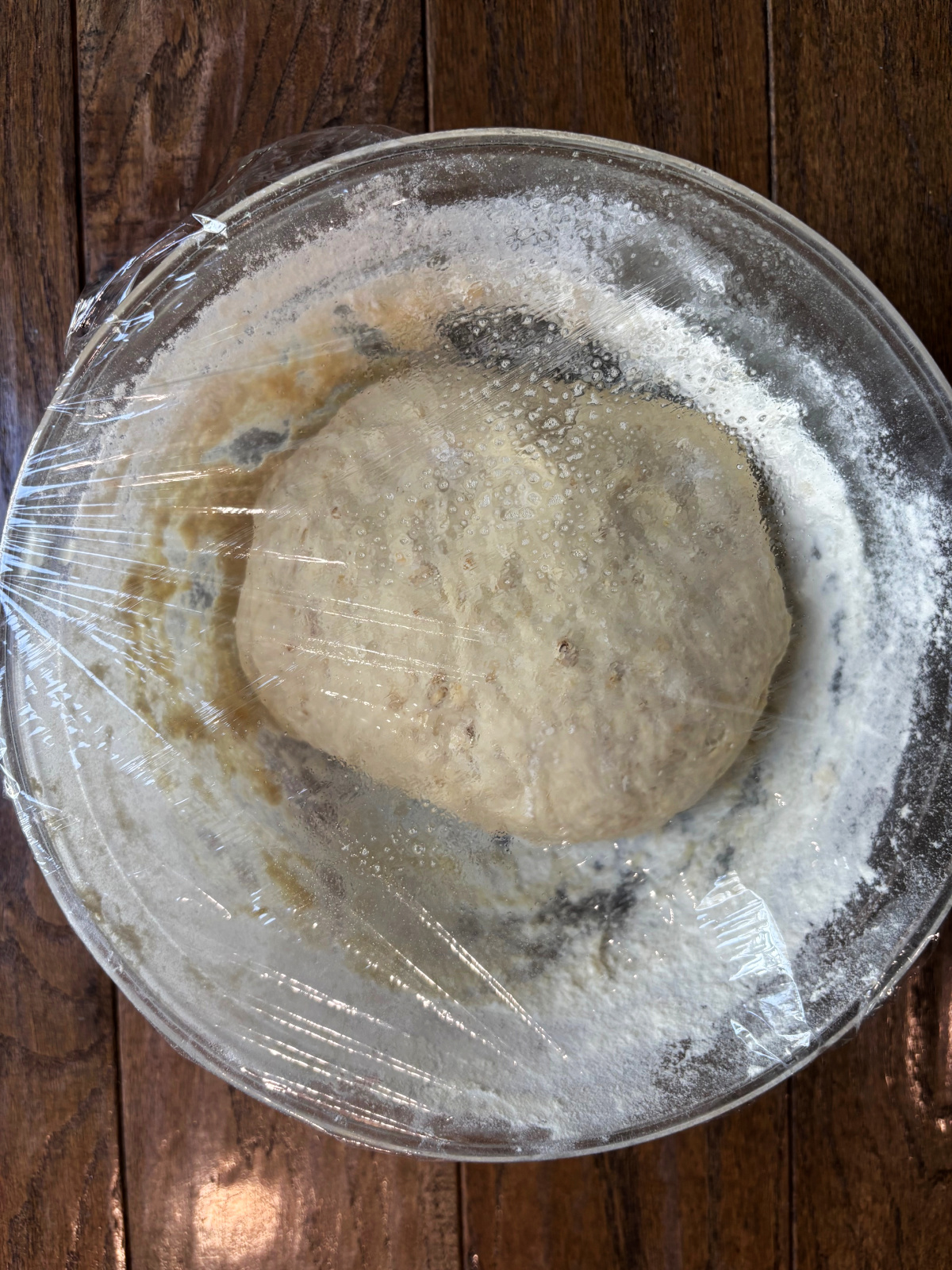 covered dough waiting to rise.