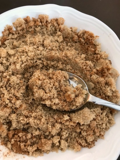 Brown Sugar Coffee Cake Crumbles of brown sugar and cinnamon