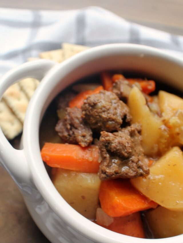 Easy Crock Pot Beef Stew  Story Baking With Mom