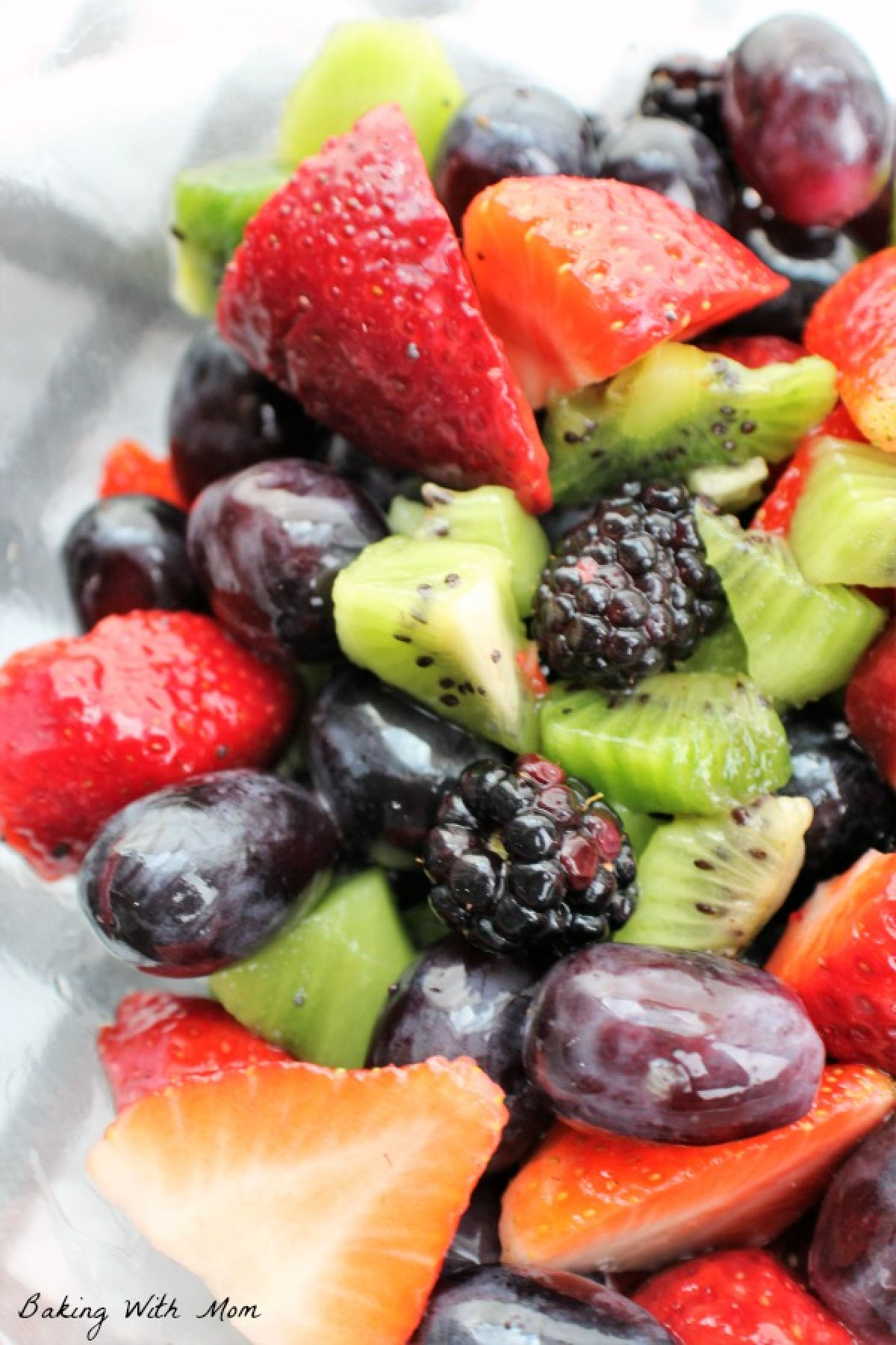 poppy seed fruit salad in a bowl. 