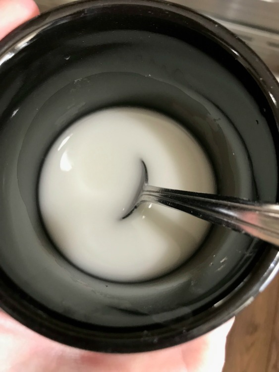 Cornstarch mixture in a cup