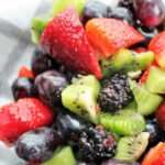 poppyseed fruit salad in a bowl.