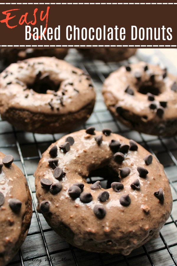 Easy Baked Chocolate Donuts - Baking With Mom