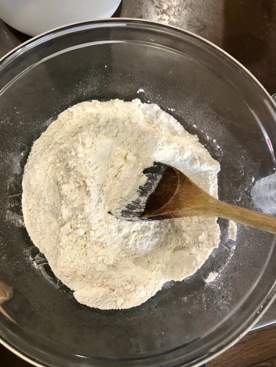 Donut dough mix with flour, sugar