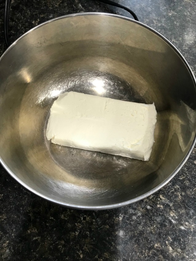 Cream cheese in a bowl