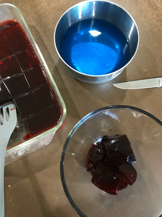 Layered Jello Salad in a bowl