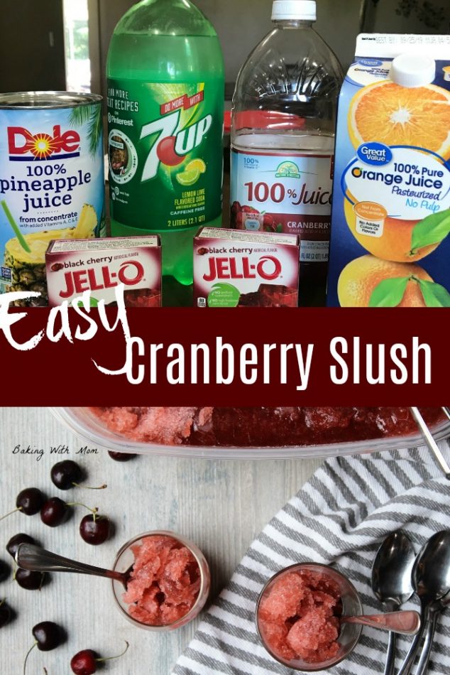 Cranberry Slush with orange juice, jello, 7-up