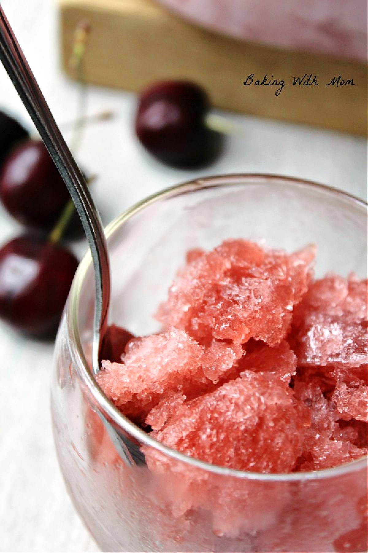 Cranberry Slush in a clear glass.