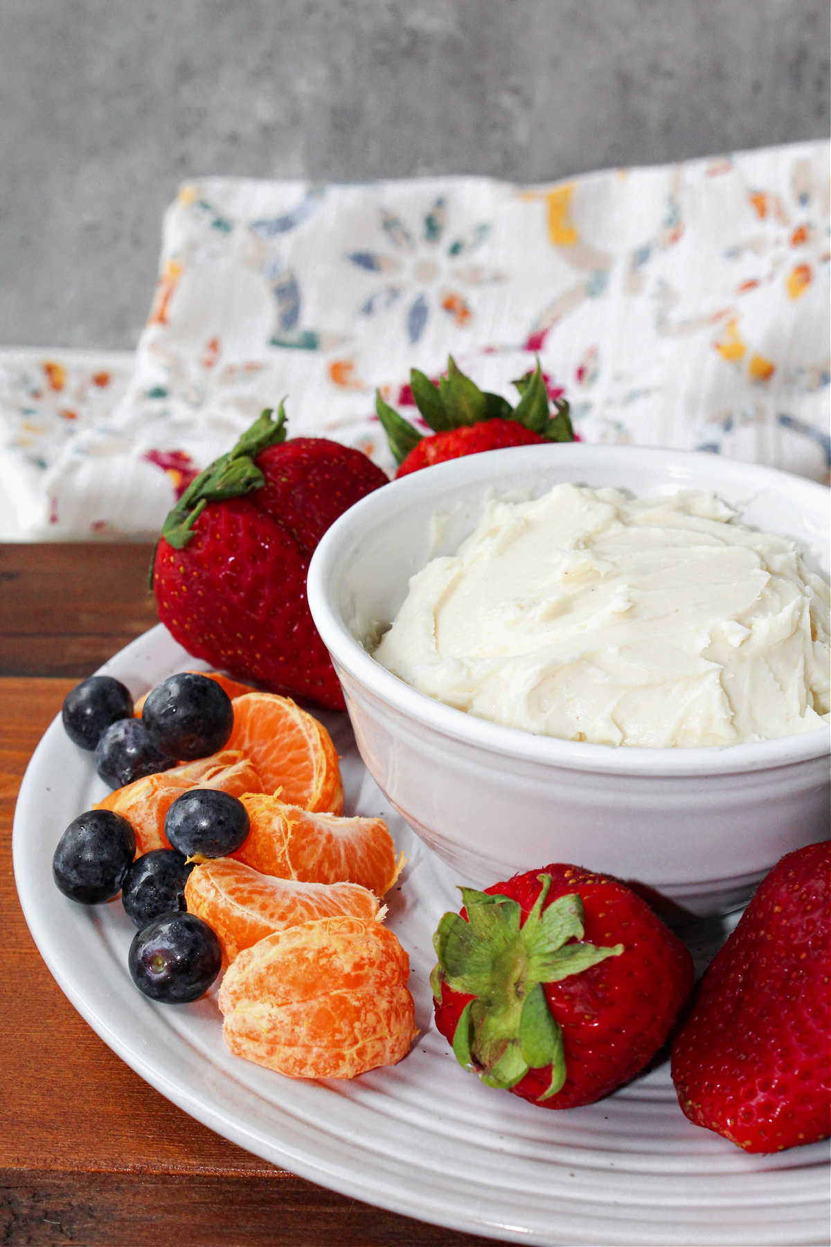 fruit dip in a bowl.