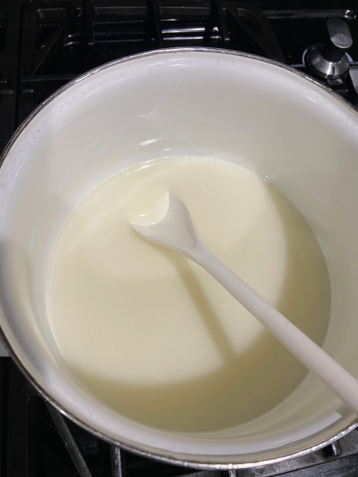 cornstarch in a white pan. 