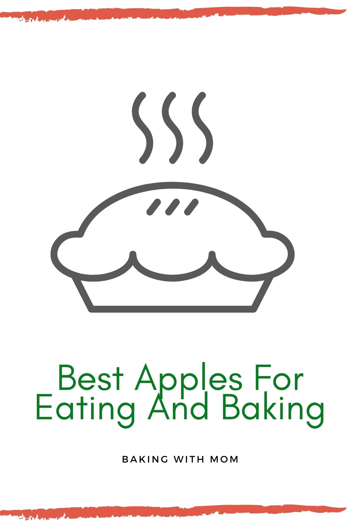 Graphic showing an apple pie and "best apples for eating and baking".  