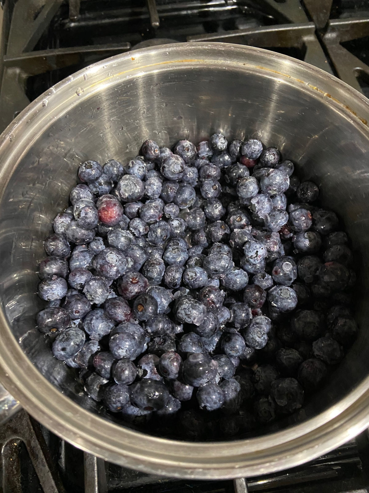 Blueberries in a saucepan