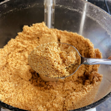 Graham cracker crumbs in a bowl