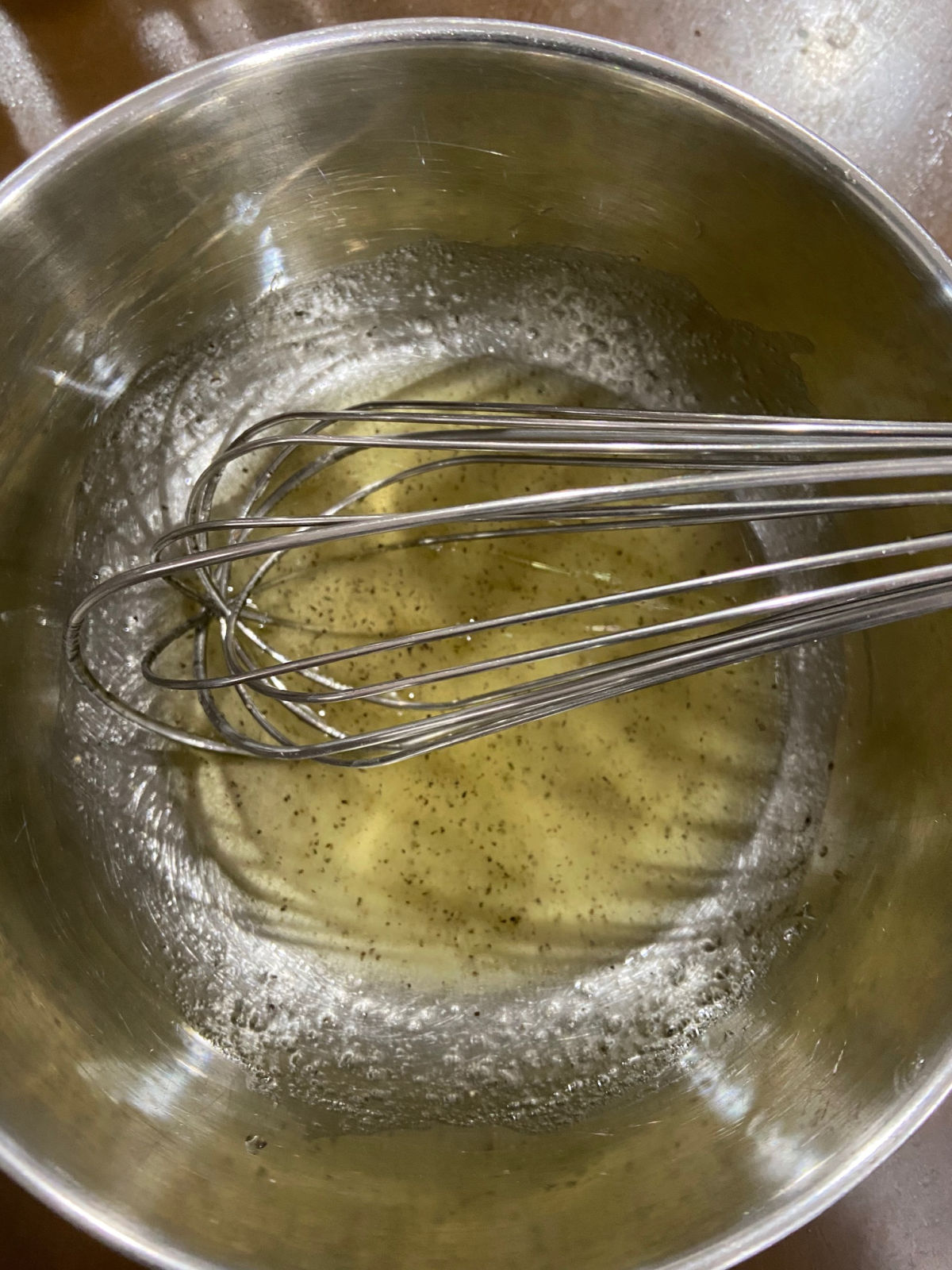 honey and olive oil in a bowl