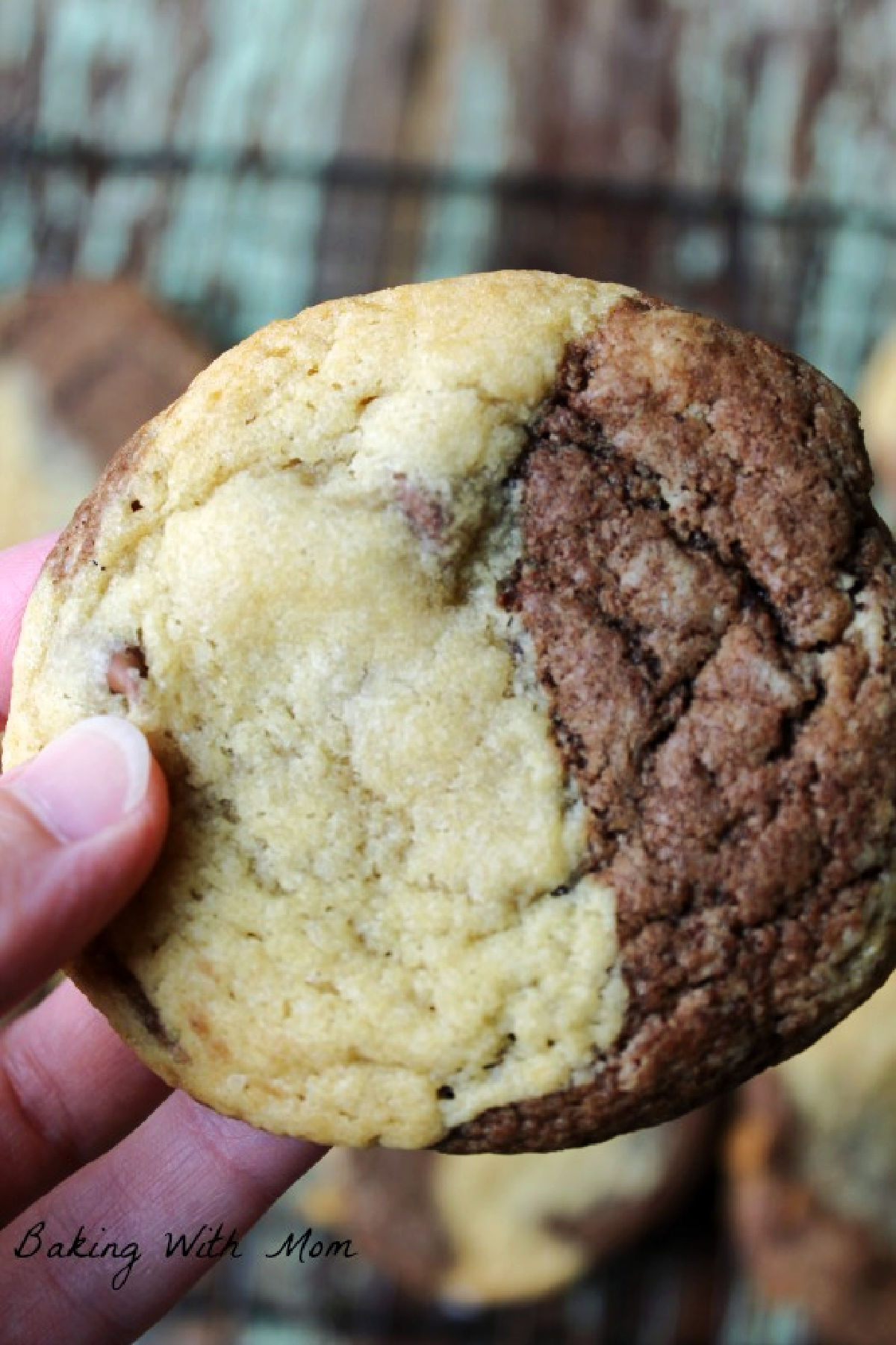 chocolate swirl cookie with chocolate chips 