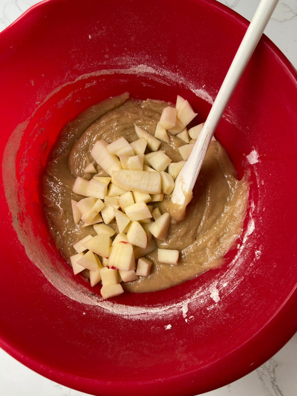 apples in batter. 