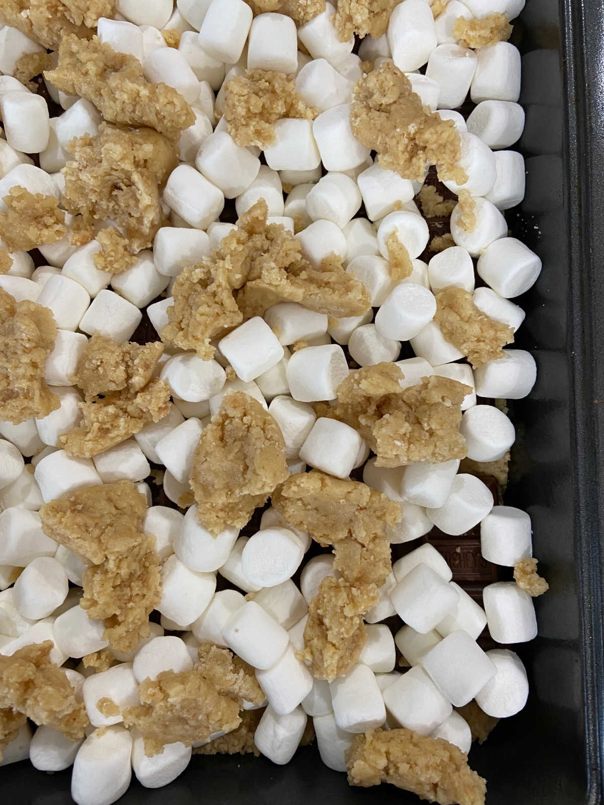 marshmallows and crust in a large pan. 