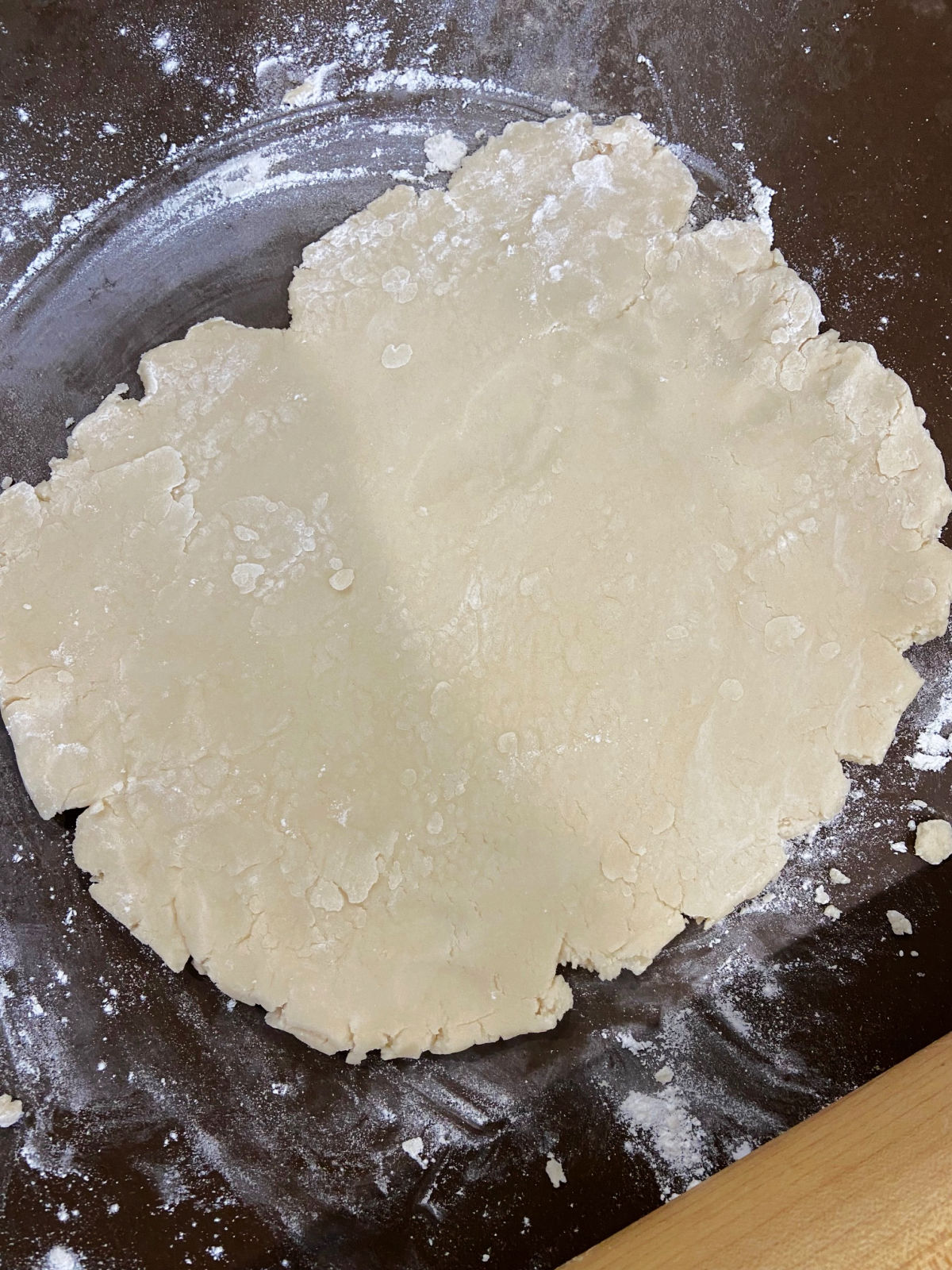 pie dough on a floured surface. 