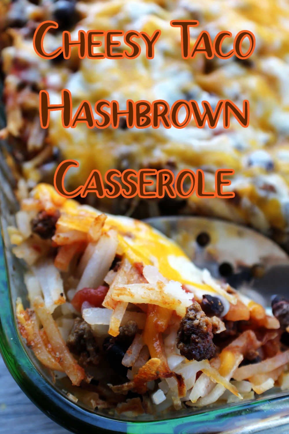 Close up of taco hashbrown casserole. 