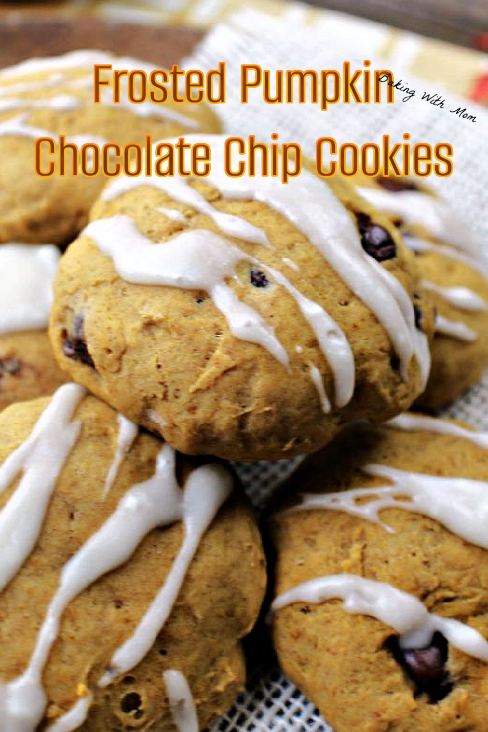 Plate of pumpkin chocolate cookies. 