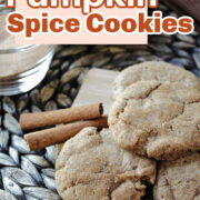 pumpkin spice cookies with cinnamon sticks nearby.
