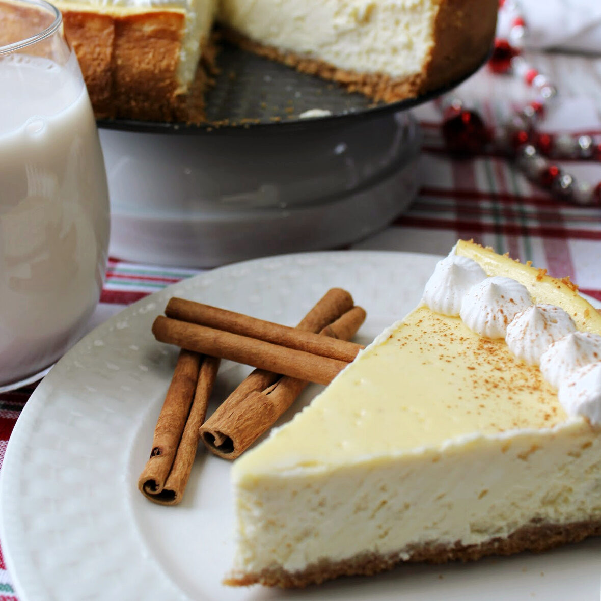 Eggnog Cheesecake - Baking With Mom