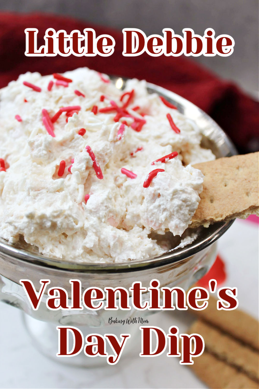 valentine's day dip in a clear bowl.