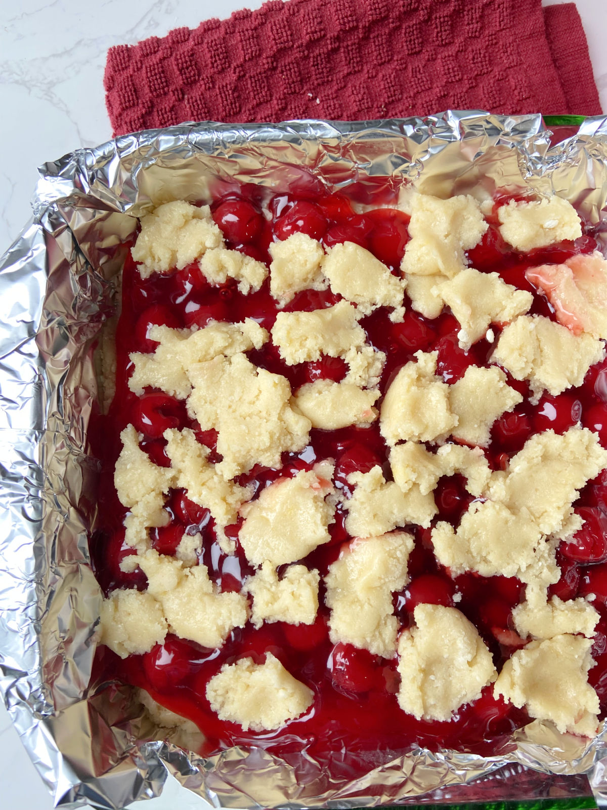 unbaked cherry bars. 