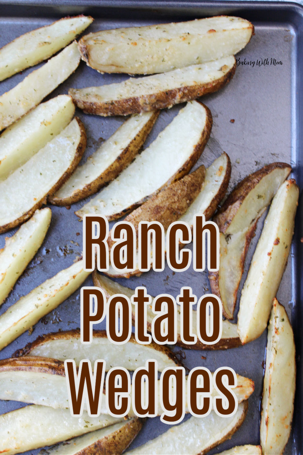 Ranch Potato Wedges on a cooking sheet. 