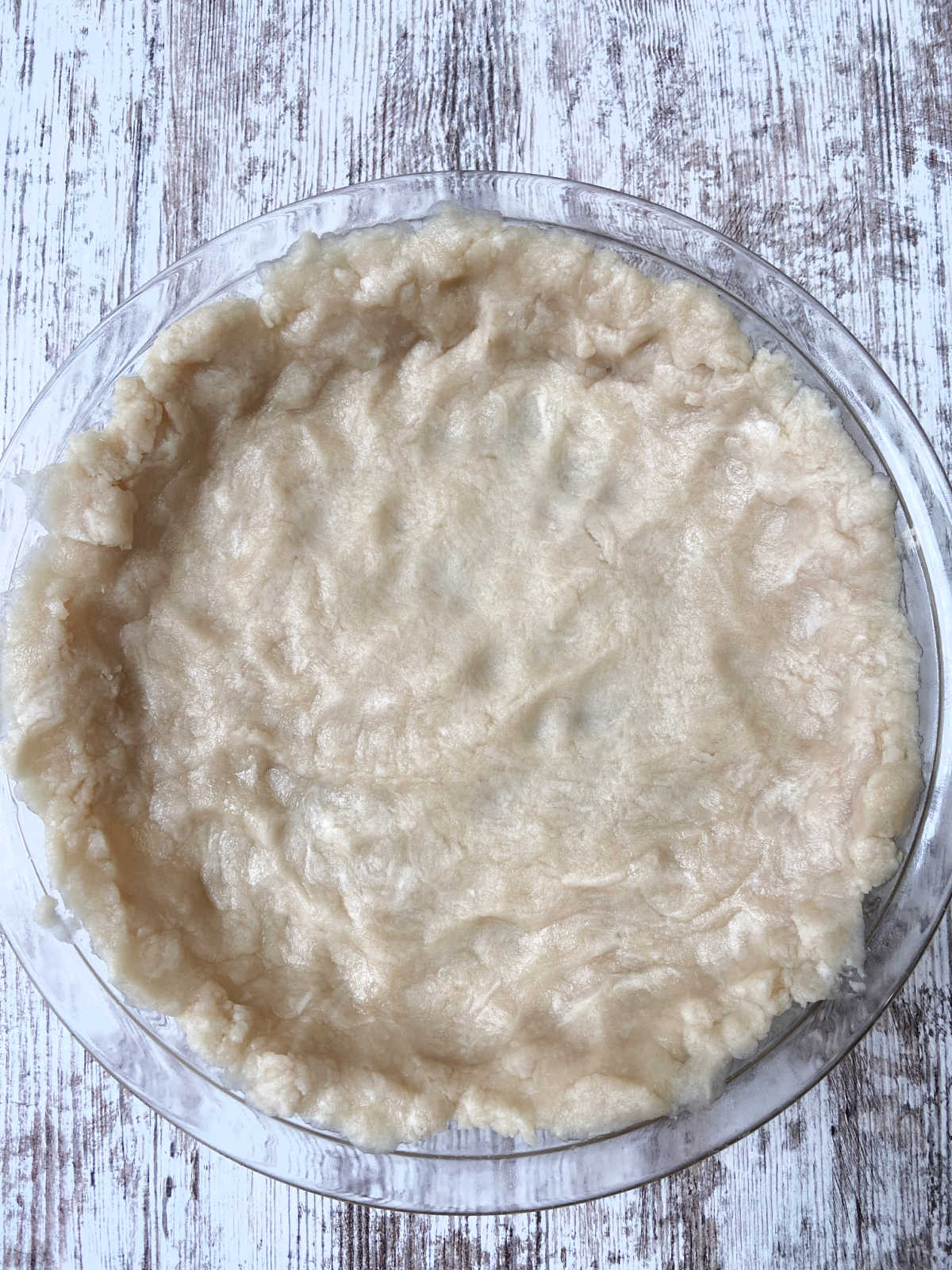 pie crust in a pie pan.