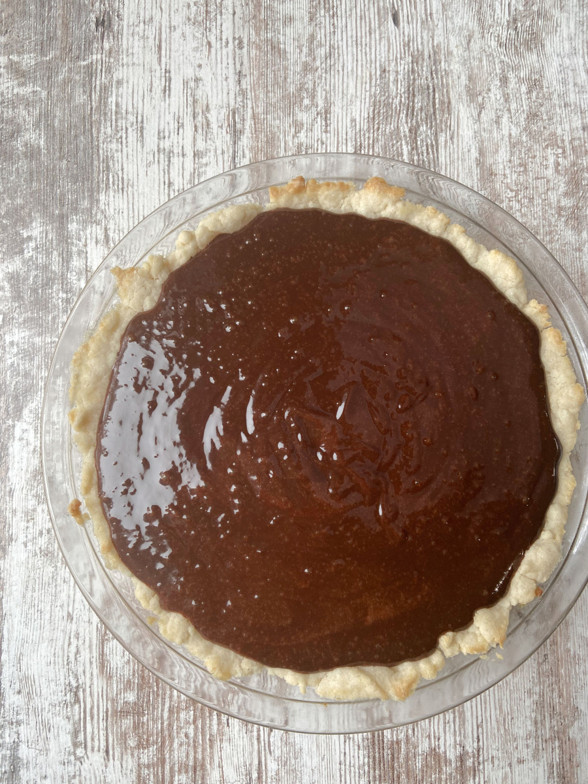 French silk pie in a crust. 