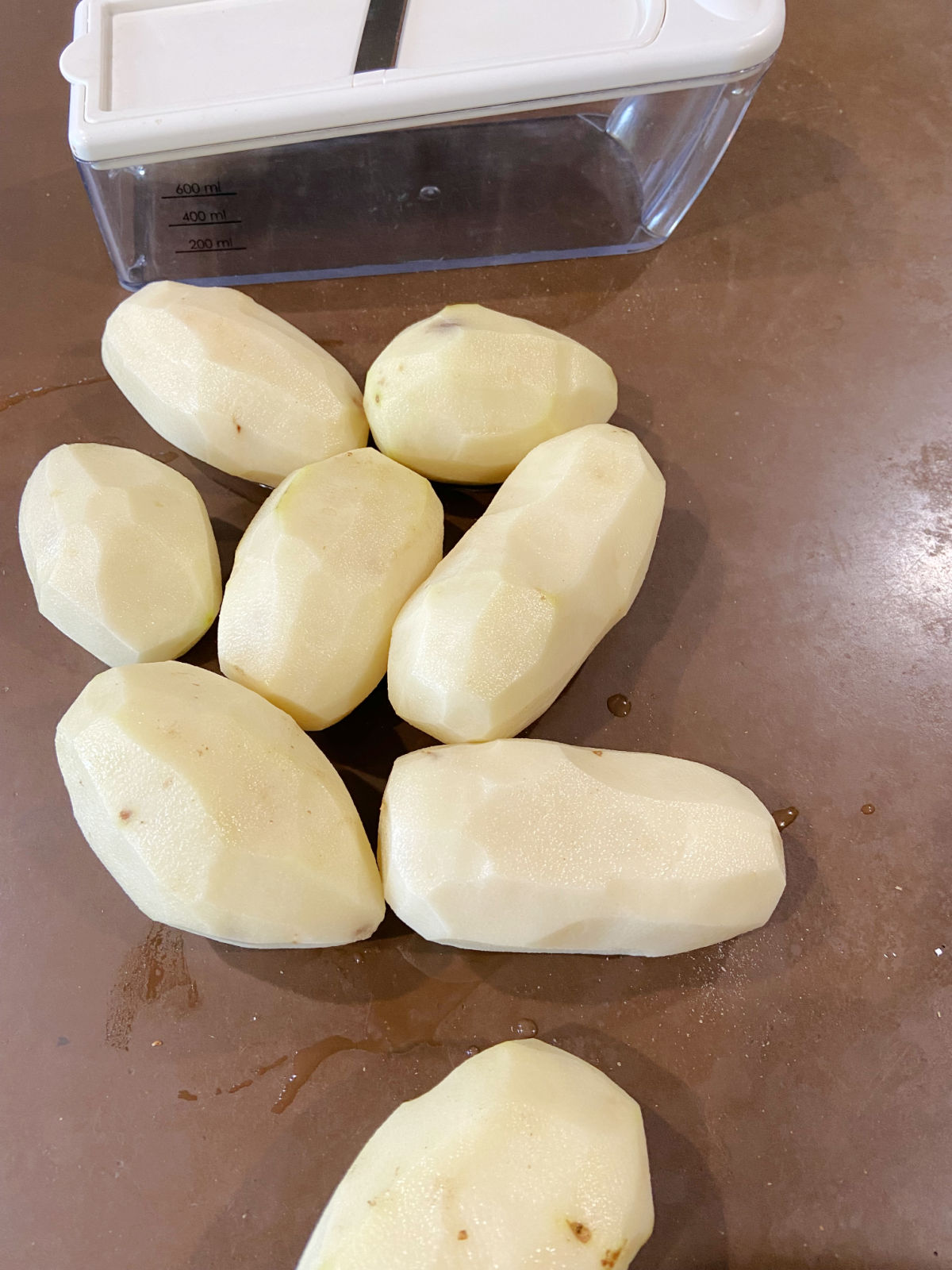 peeled potatoes