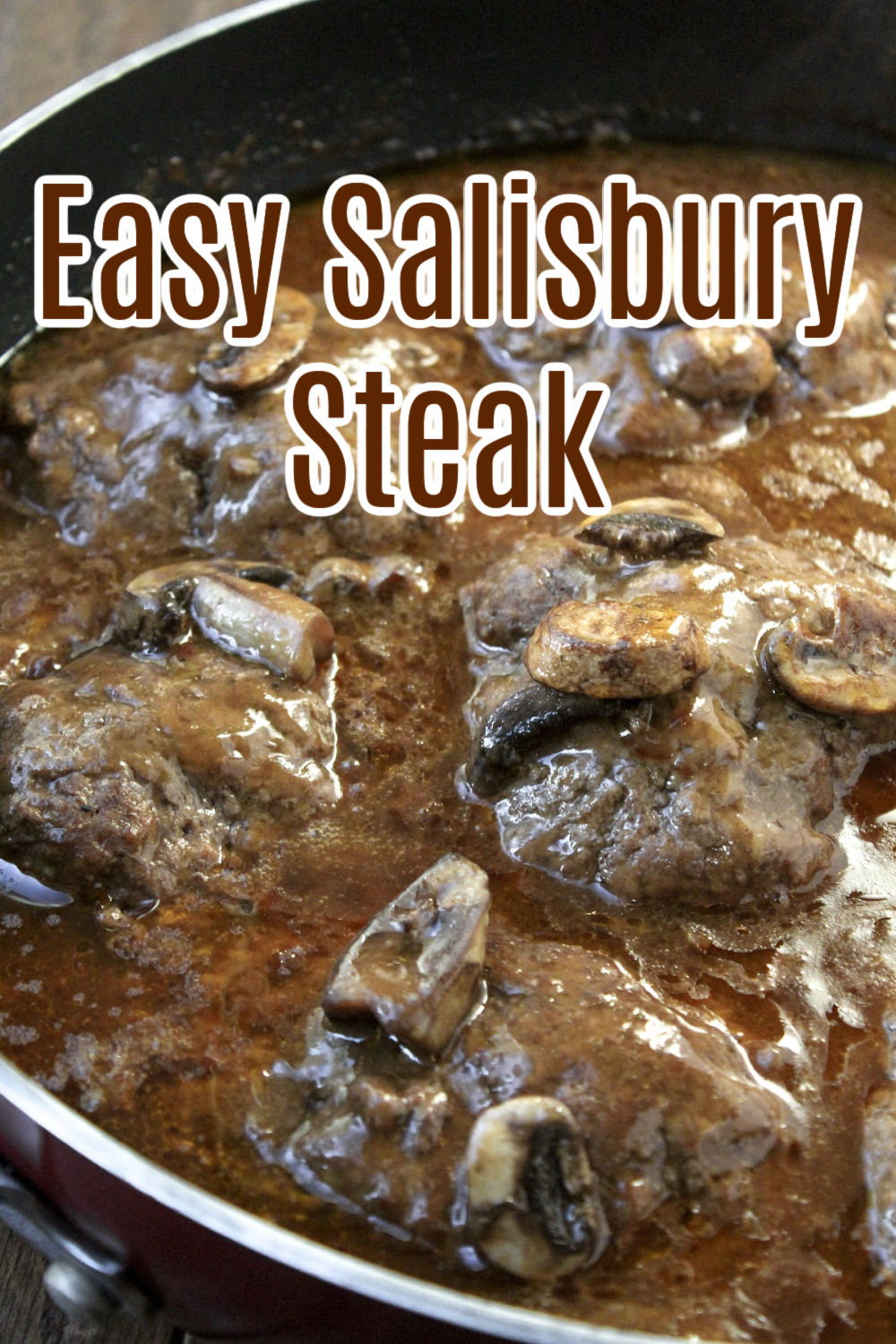 easy Salisbury steak in a pan. 