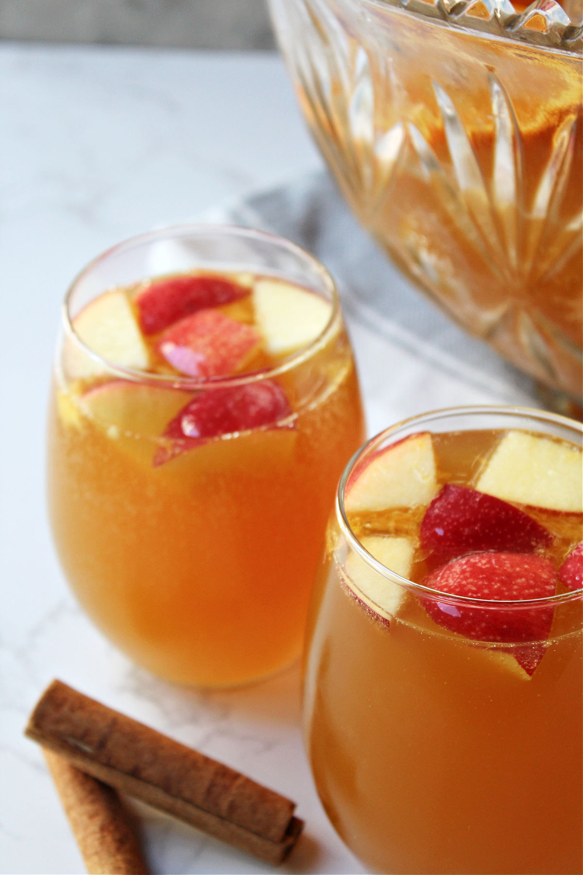 apple cider punch and cinnamon sticks besides. 