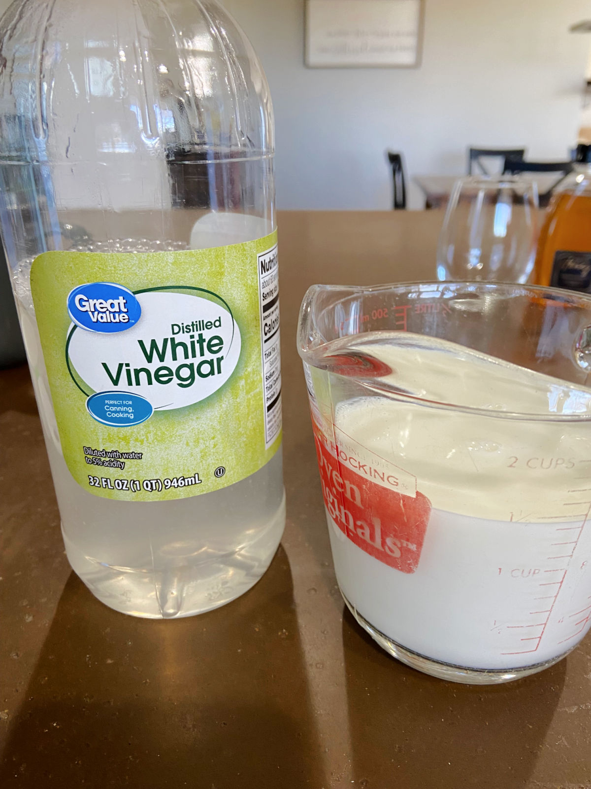 Milk and vinegar. 