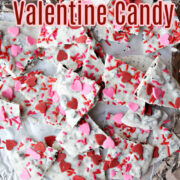 Cookies and Cream Valentine Candy on a tray with foil.