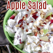 apple salad with nuts on top.