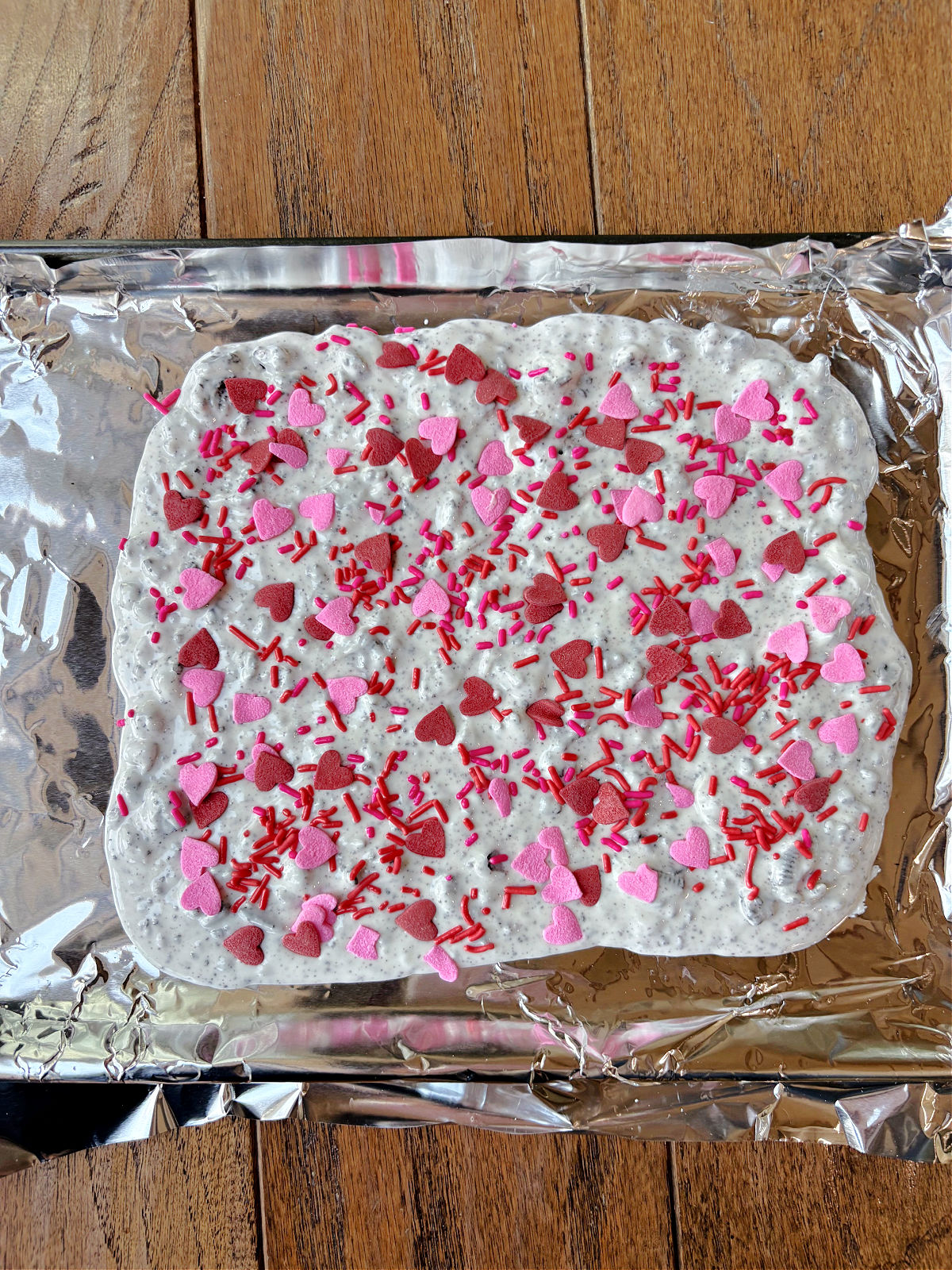 valentine almond bark hardening. 