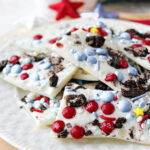 patriotic candy on a white plate.