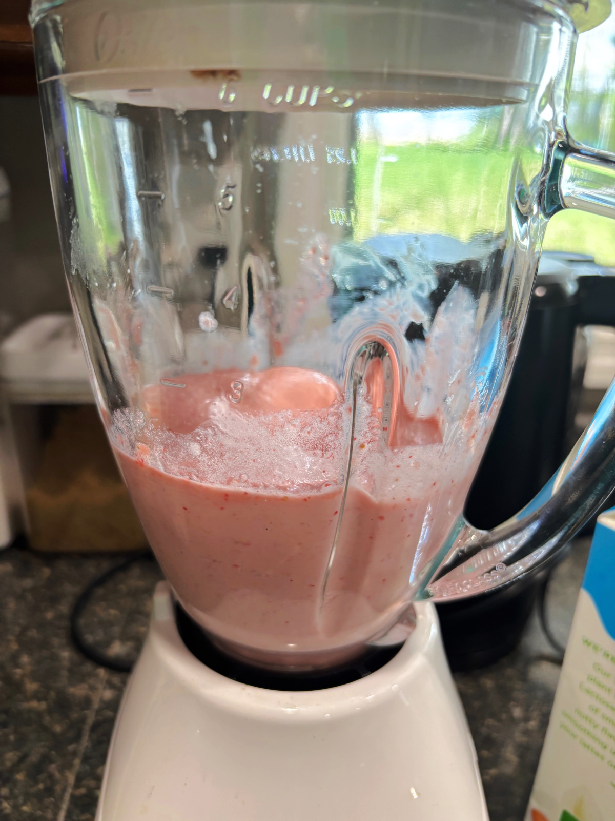 strawberry shake in blender.