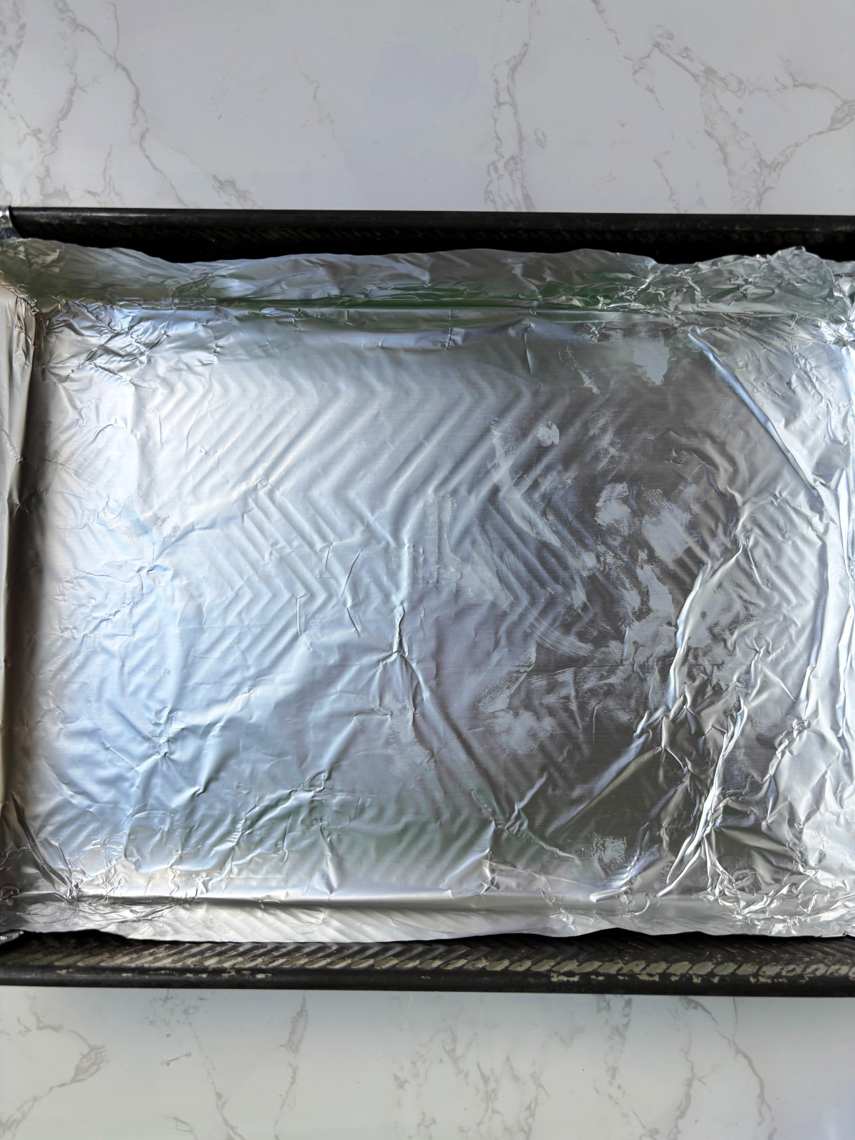foil in a pan.