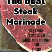 The best steak marinade with an uncooked steak.