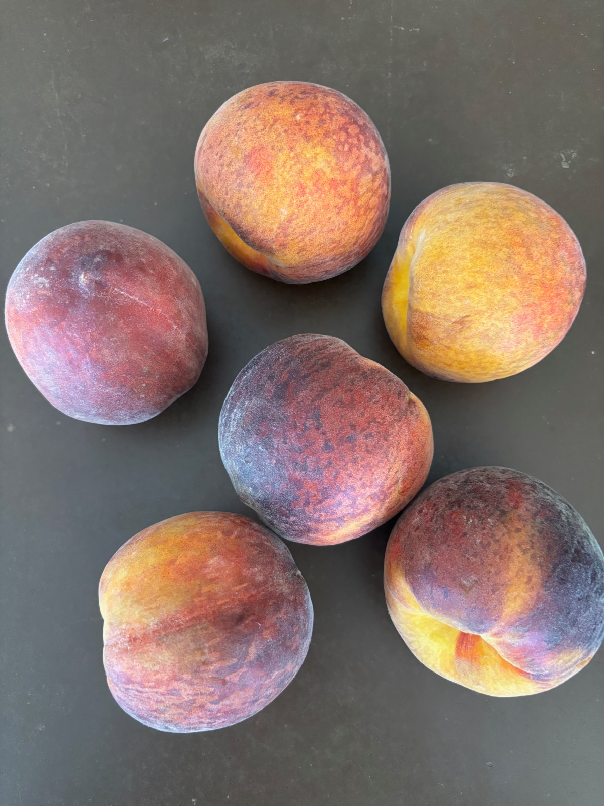 peaches on the counter.