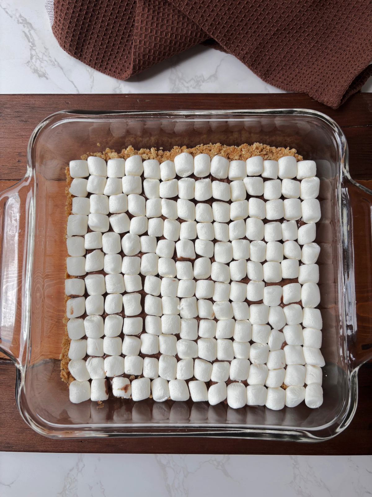 marshmallows on top of bars.