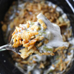 close up of green bean casserole.