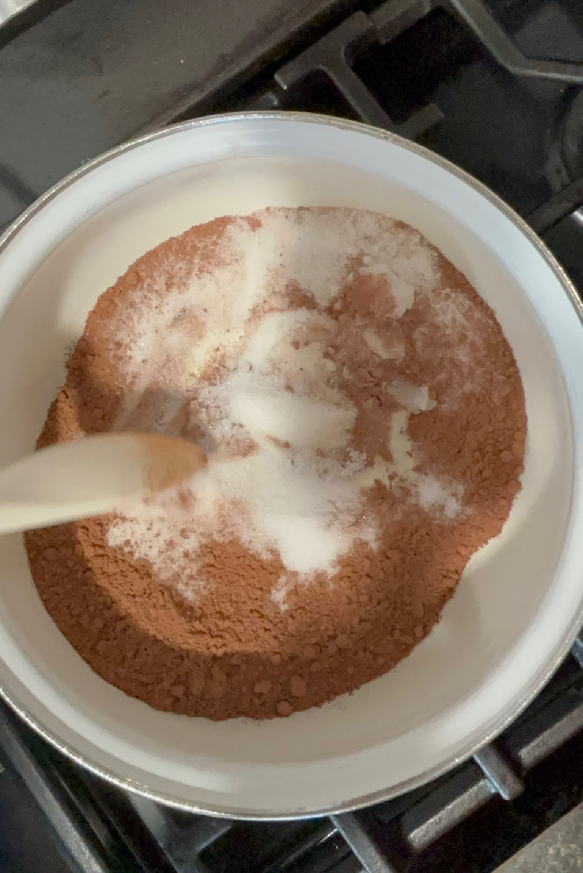 cocoa and sugar in a bowl.