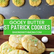 st patrick day cookies with green sprinkles.