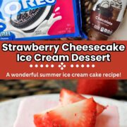 Strawberry Cheesecake Ice Cream Dessert recipe with the ingredients.
